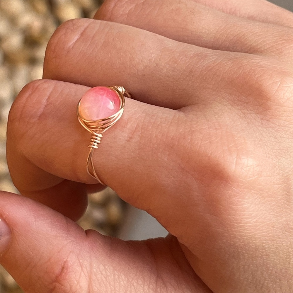 Wire wrapped ring. Handmade to order. Message me your size after purchasing :)